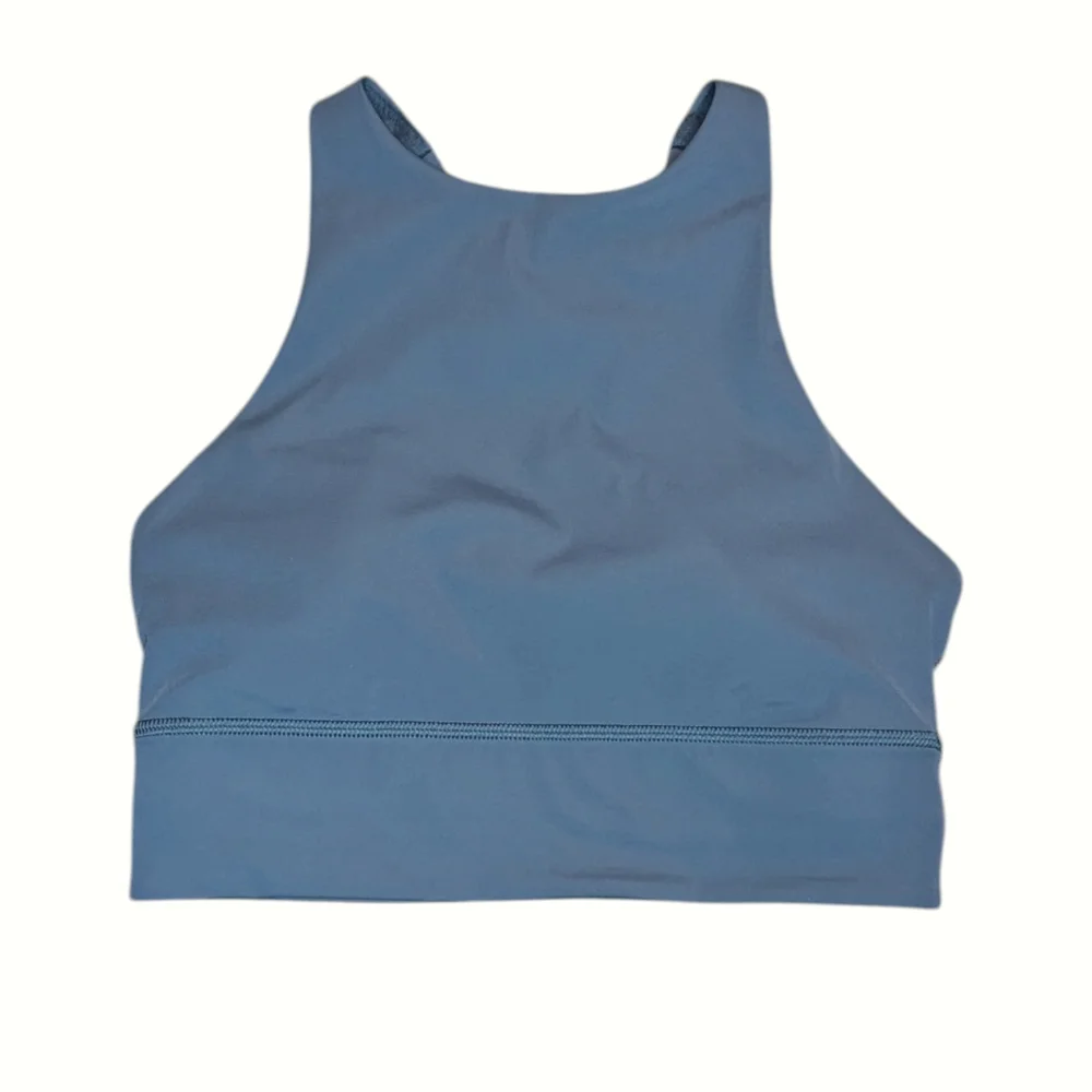 Lululemon Energy Bra High Neck Long Line Iron Blue Size 4 Medium Support - Picture 7 of 12